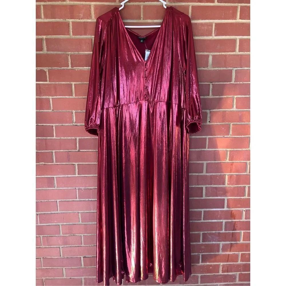 Red Torrid Metallic Maxi Dress NWT XL 18-20 - Picture 2 of 6